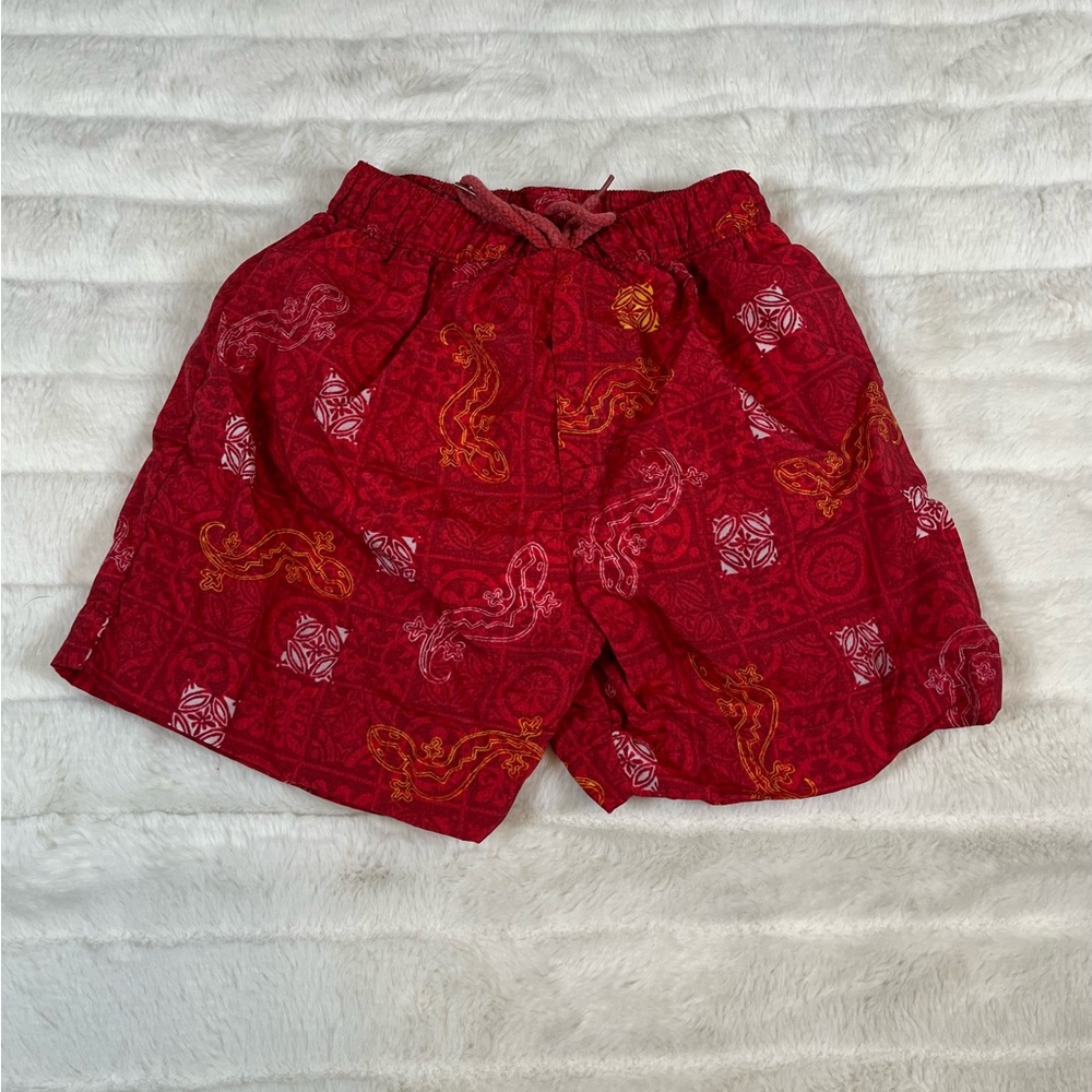 VTG Carters 24M Boys Baby Toddler Gecko 90s Lined Swim Trucks Cruise Tropical